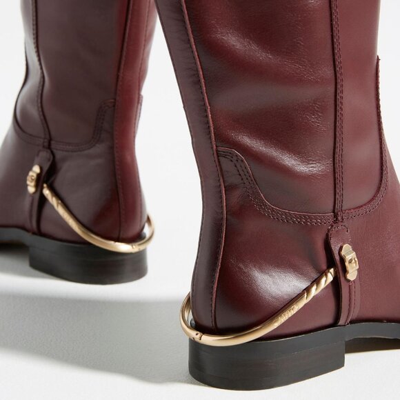 NEW FRANCO SARTA WOMEN'S LINDY TALL LEATHER BOOTS MAHOGANY 5 - Picture 5 of 8